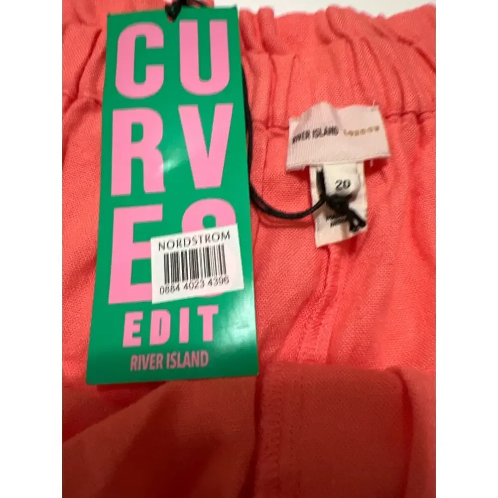 River Island Curve Edit City Elastic Waist Shorts with Side Pockets NWT Size 16